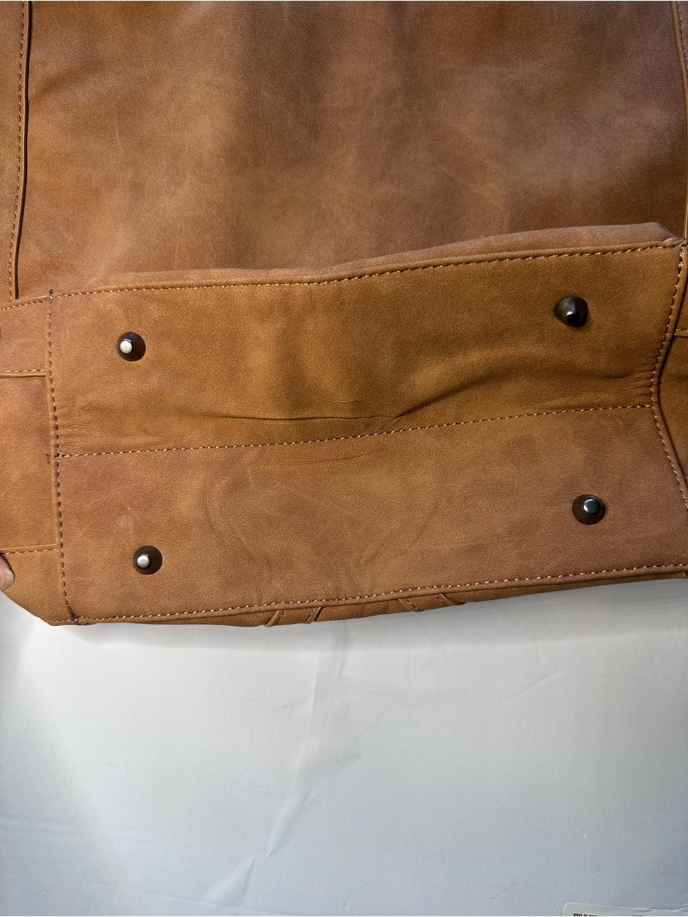 Wrangler Brown Leather-Style Hobo Bag with Dual Zips - Picture 4 of 6